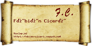 Fábián Ciceró névjegykártya